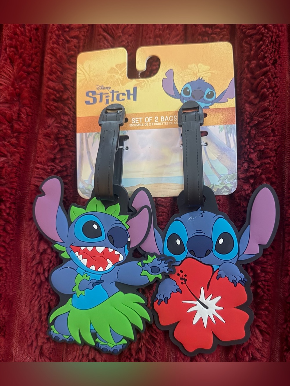 Disney Stitch Luggage Tag Duo — Blue, Green & Red